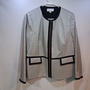 Calvin Klein Black & White Textured Zip Jacket